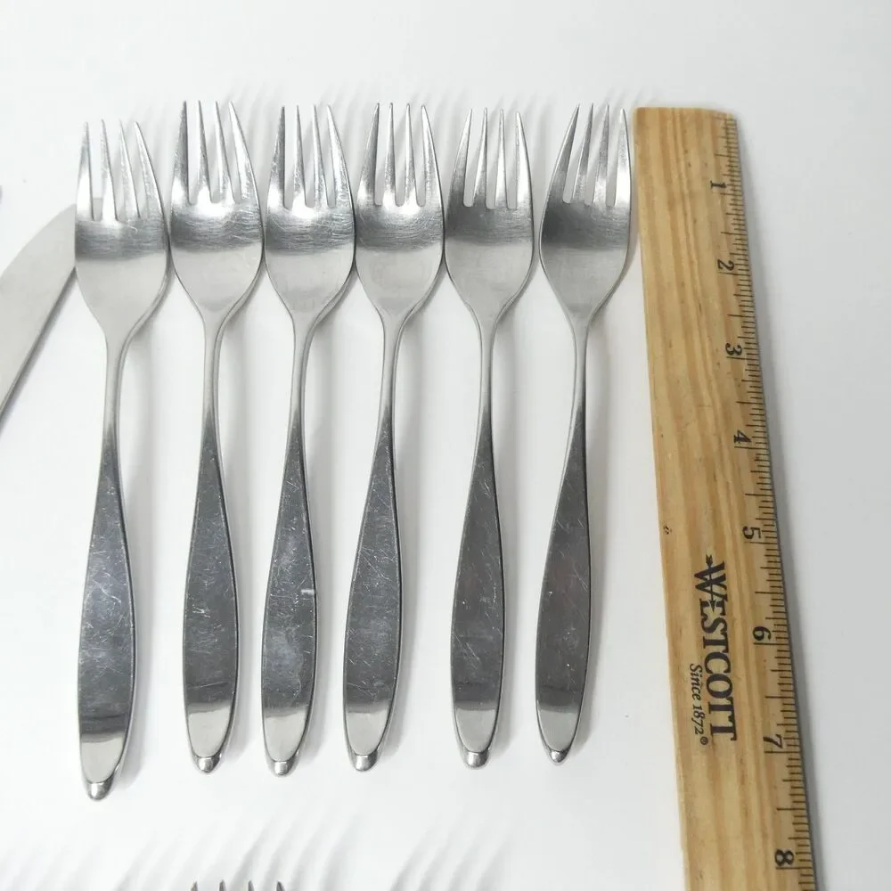 Lauffer Towle Design 2 Stainless Japan 21pc Flatware Lot Forks 18/8 MCM Vintage